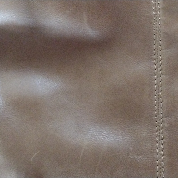 Frye Maddie Shopper Genuine Leather Handbag Tan Caramel Brass Braided Western - Picture 12 of 12